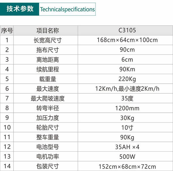 电动海晏尘推车C3105